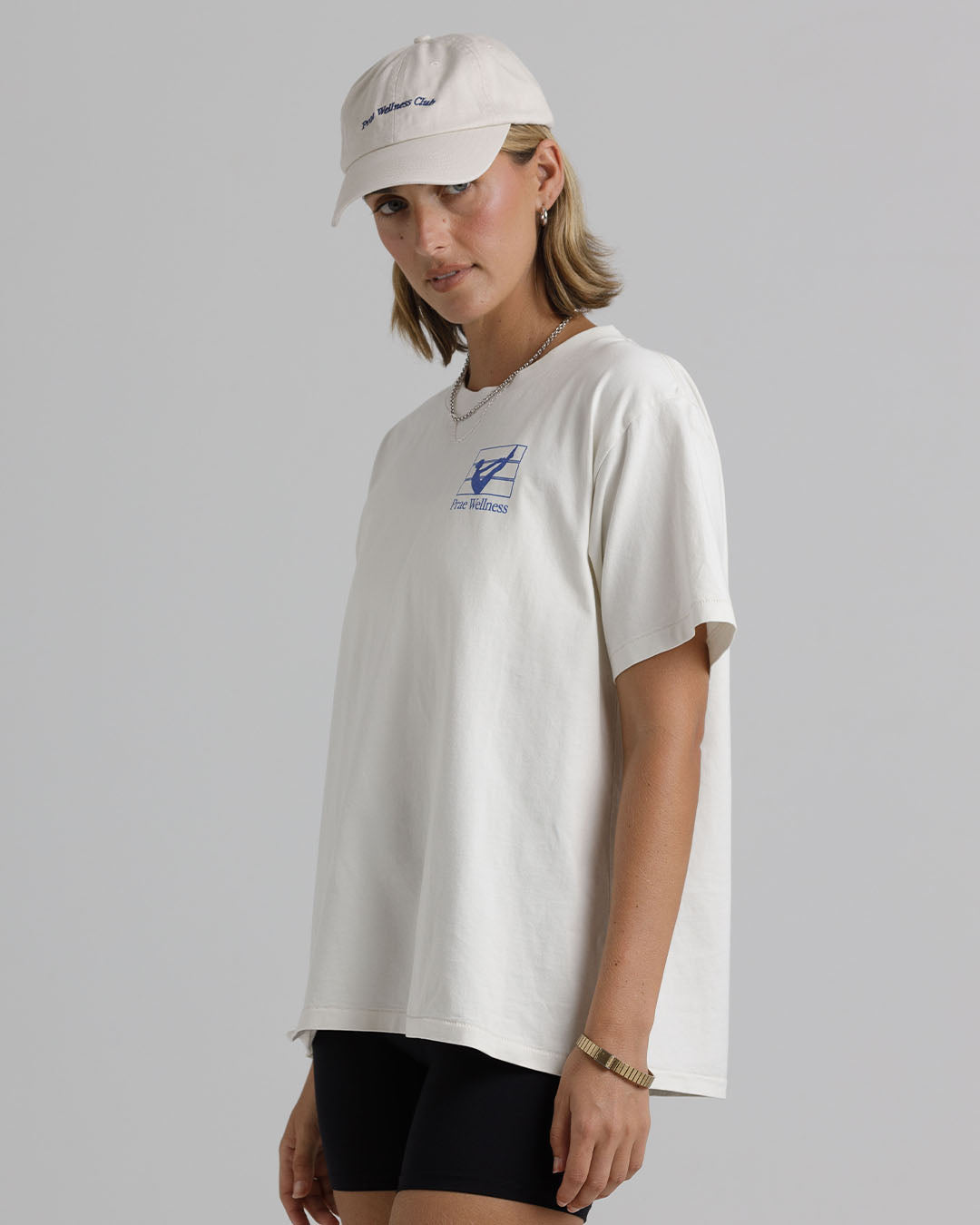 Movement T-Shirt – Cream / Royal Blue General by Prae Wellness - Prae Store