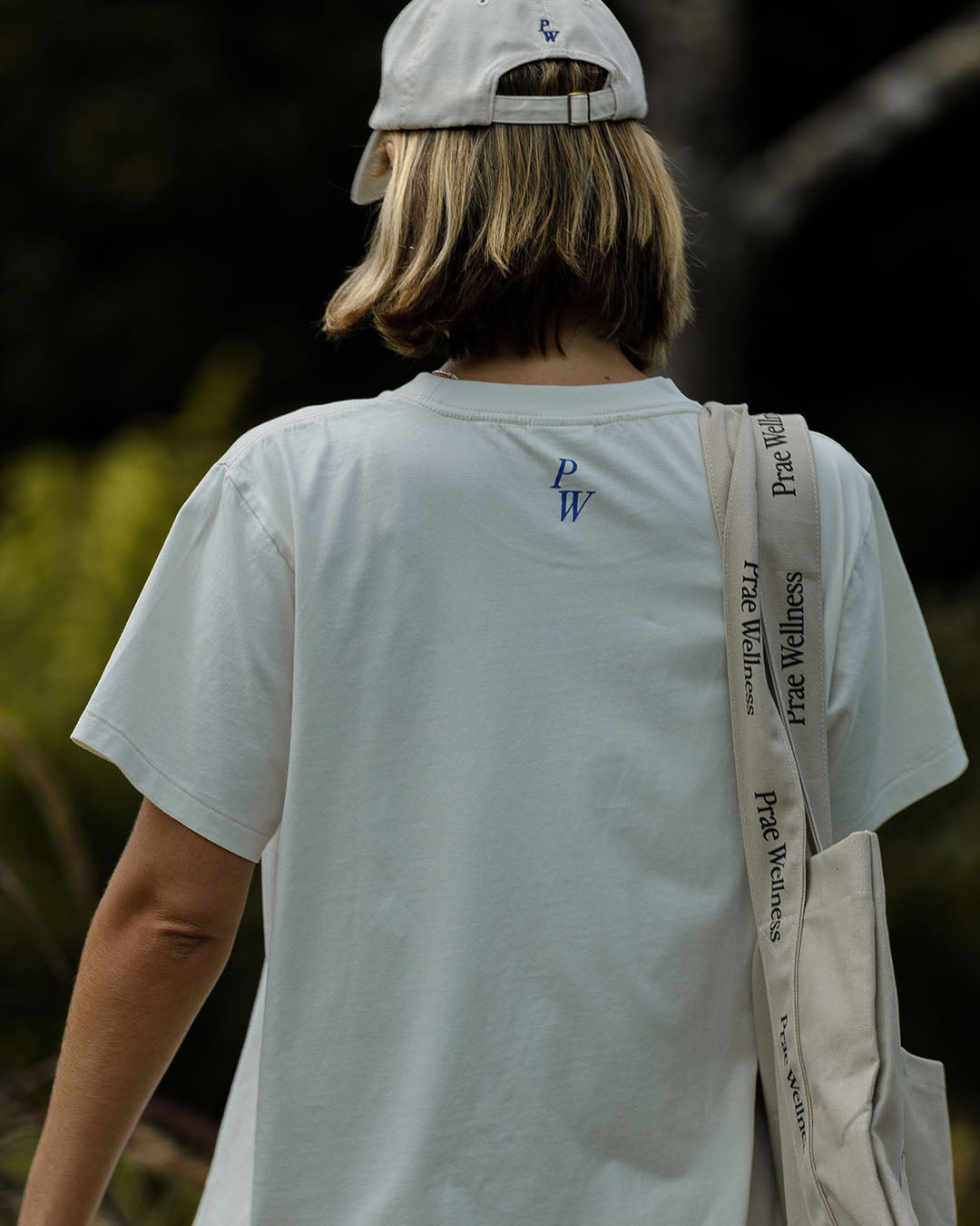 Movement T-Shirt – Cream / Royal Blue General by Prae Wellness - Prae Store