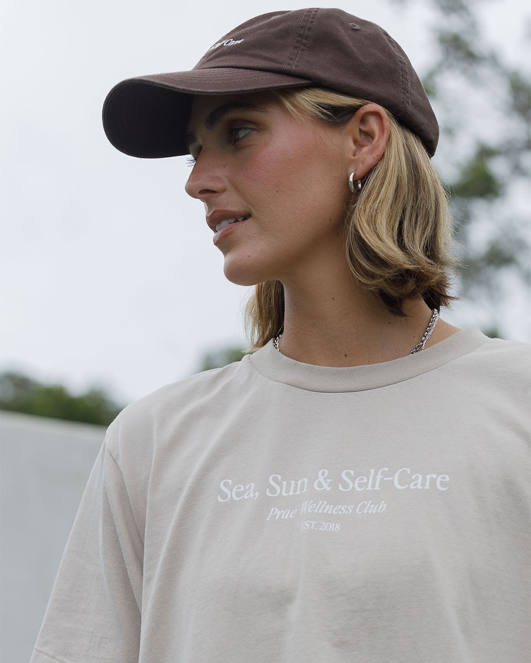 Sun Sea and Self Care T-Shirt – Beige Tees by Prae Wellness - Prae Store