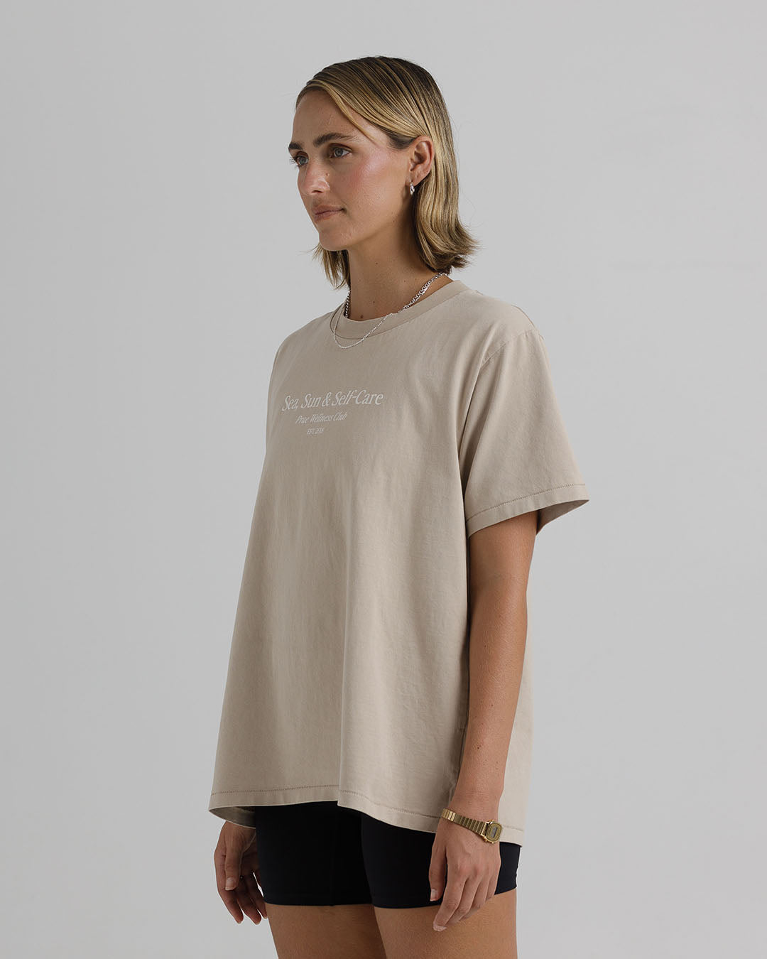 Sun Sea and Self Care T-Shirt – Beige Tees by Prae Wellness - Prae Store
