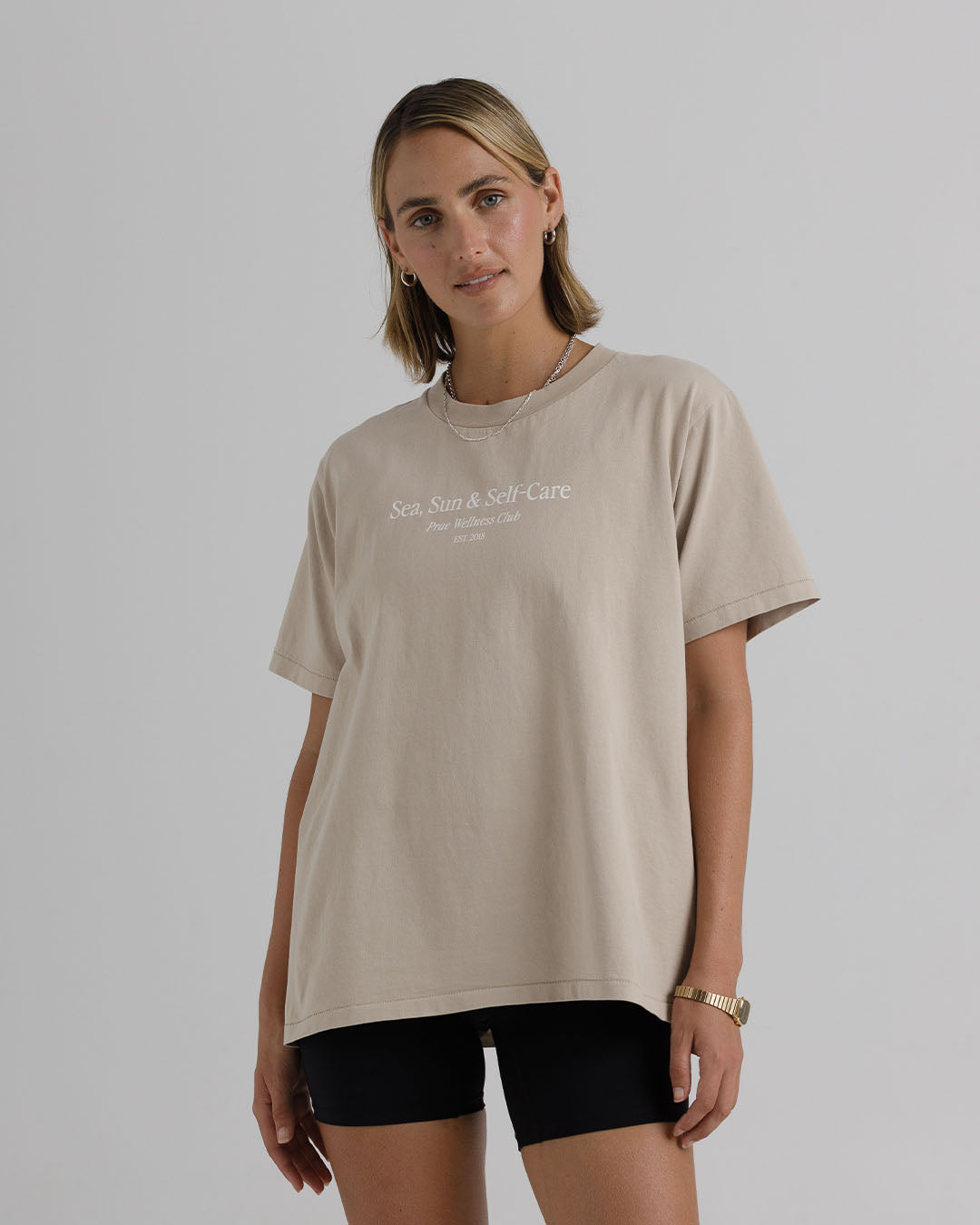 Sun Sea and Self Care T-Shirt – Beige Tees by Prae Wellness - Prae Store