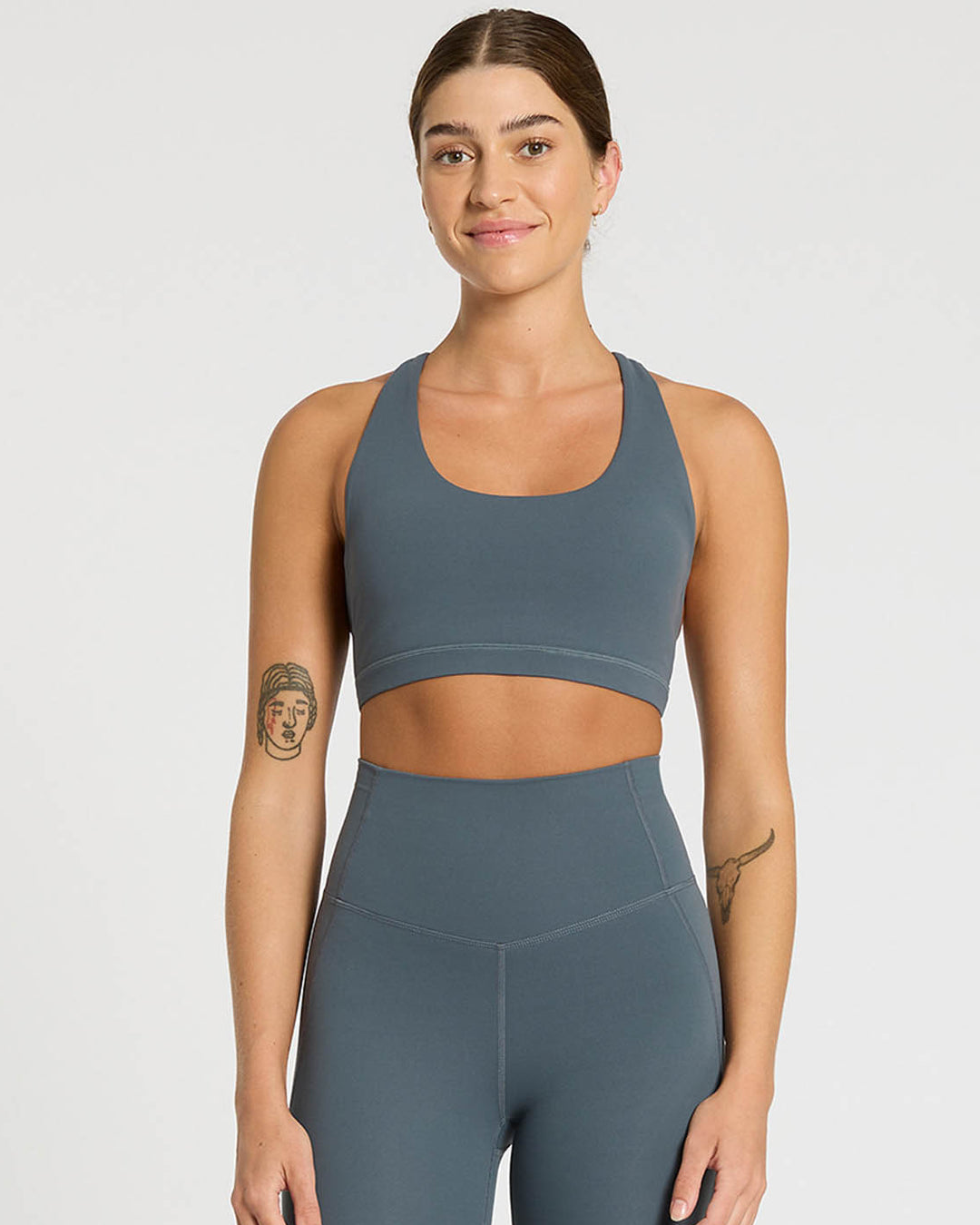 In Motion Racer Bra - Charcoal Activewear by Nimble - Prae Wellness