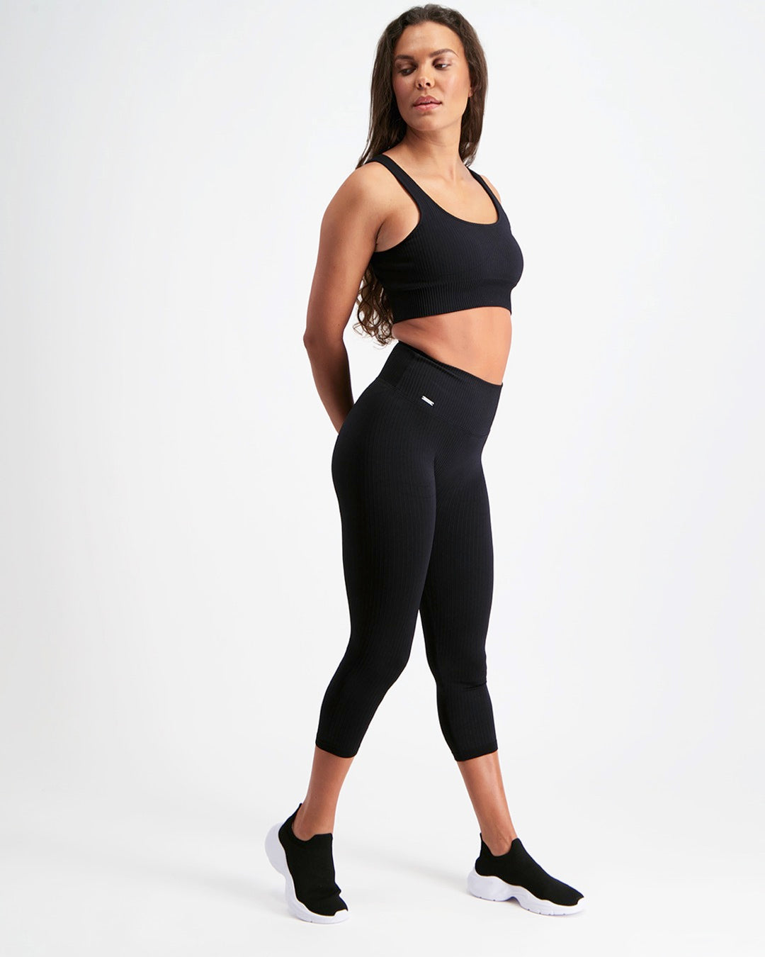 Black Ribbed Seamless Bra - Prae Store