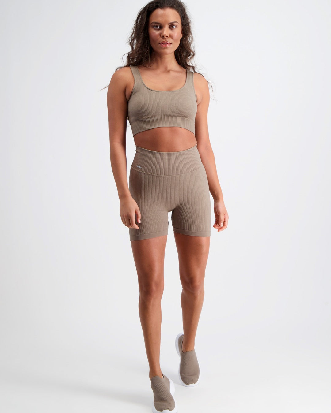 Espresso Ribbed Seamless Bra - Prae Store