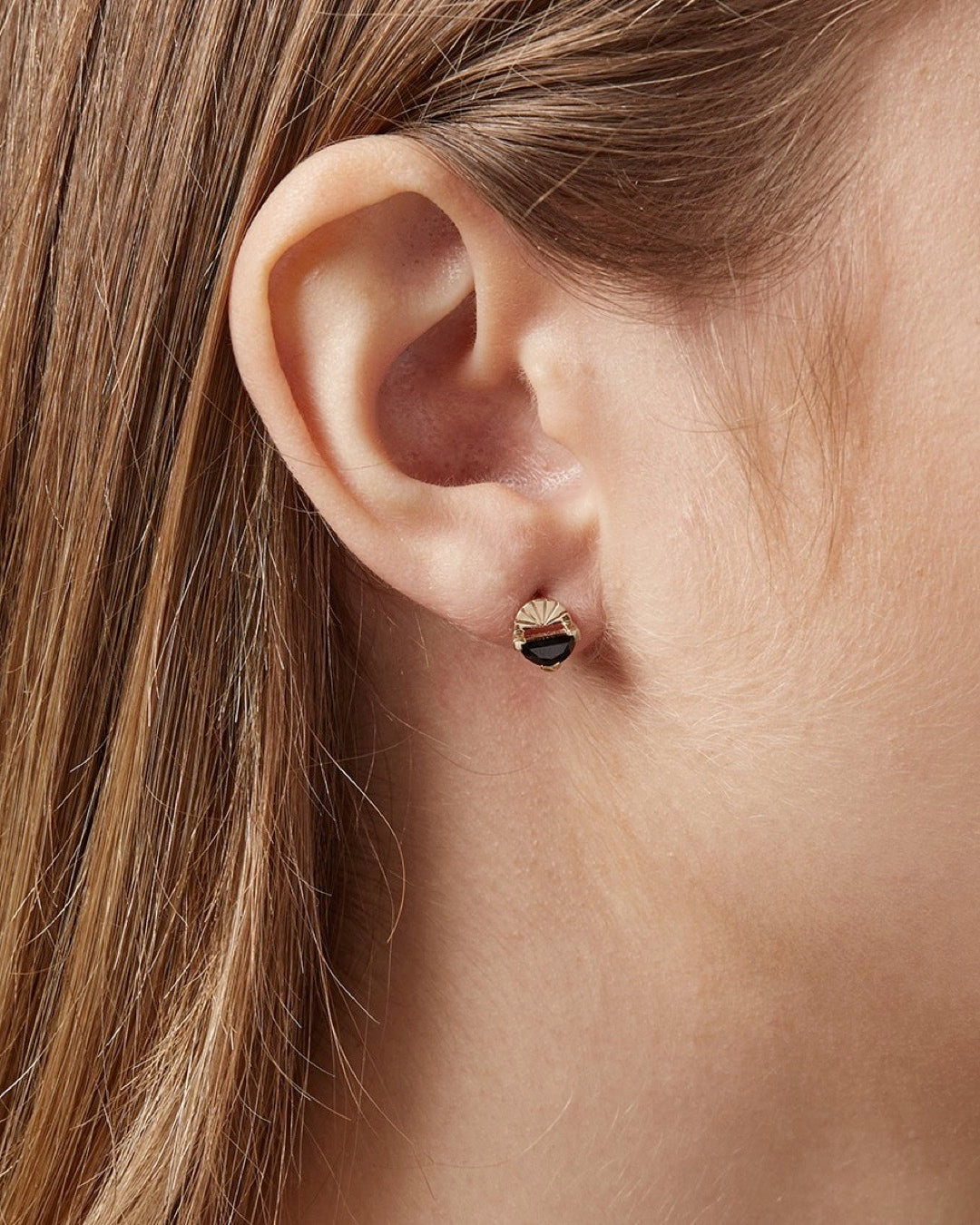 Jia Stone Studs - Black Spinel - Prae Store