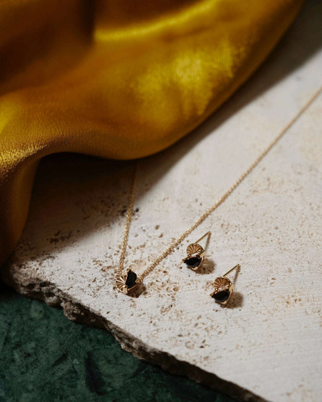 Jia Stone Studs - Black Spinel - Prae Store