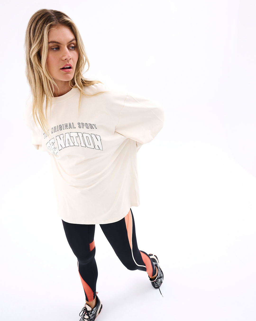 Sideout LS Top in Pearled Ivory Jumpers & Sweats by PE Nation - Prae Store