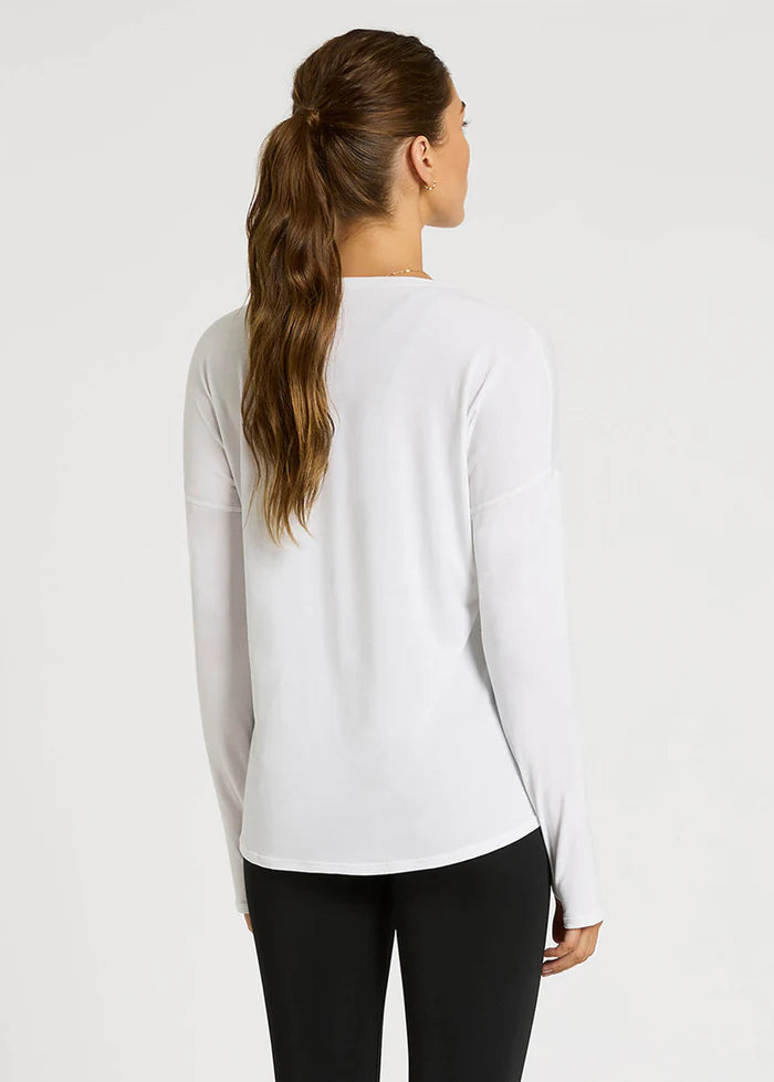 Essential Long Sleeve - White Activewear by Nimble - Prae Wellness
