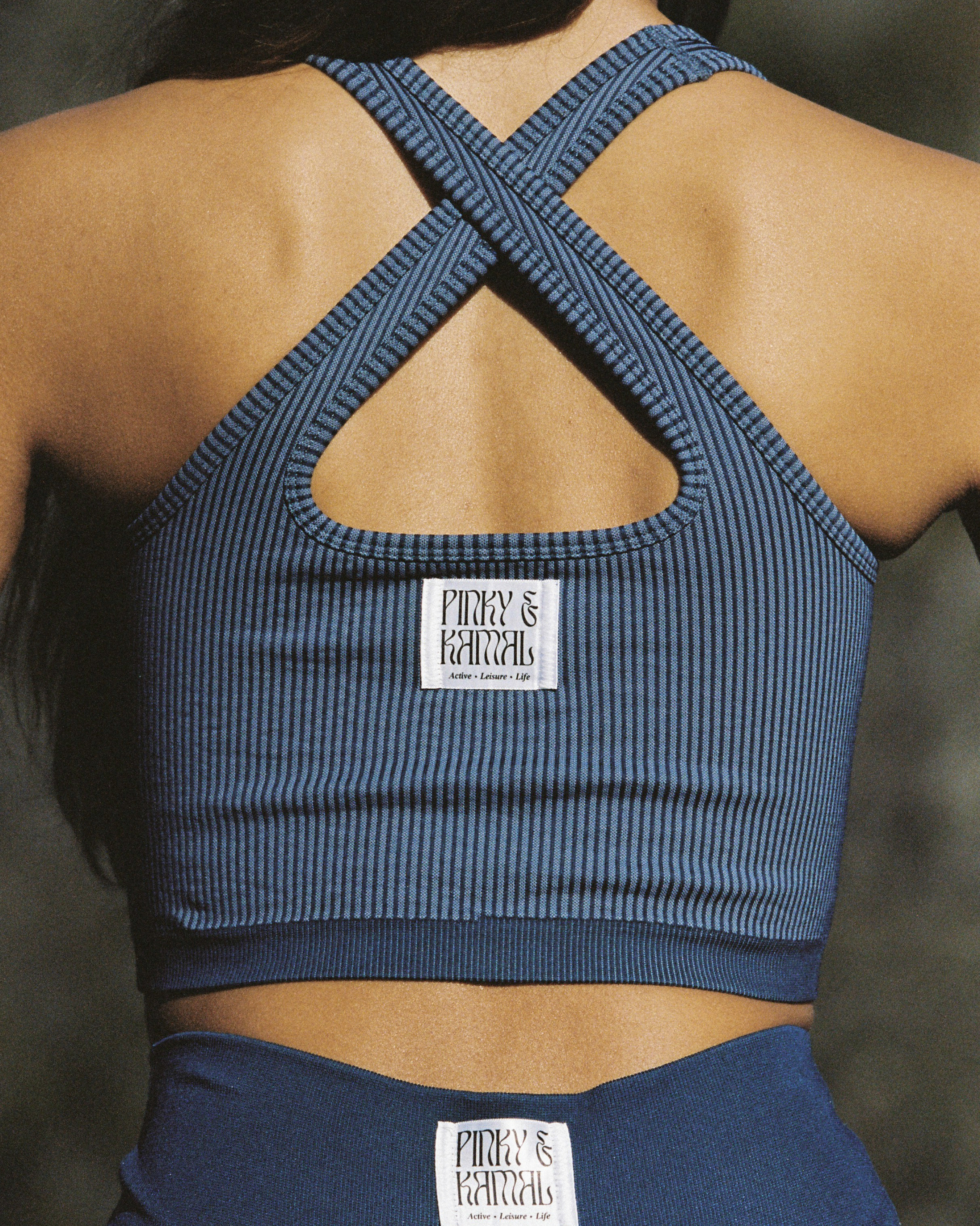 Move Criss Cross Crop - Blue Sports Bras &amp; Crops by Pinky &amp; Kamal - Prae Store