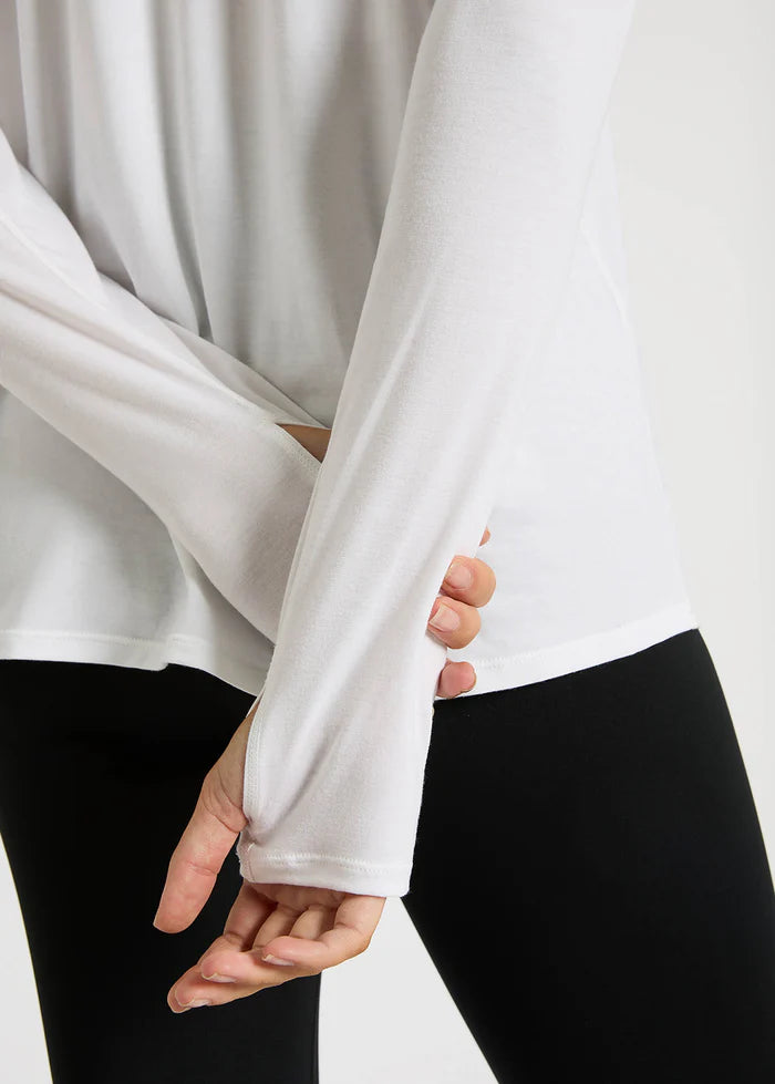 Essential Long Sleeve - White Activewear by Nimble - Prae Wellness