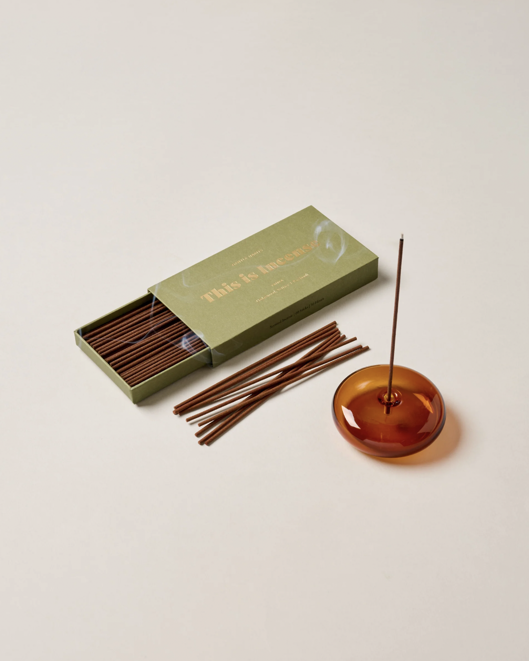 Glass Vessel Incense Holder - Amber Incense and Burners by Gentle Habits - Prae Wellness