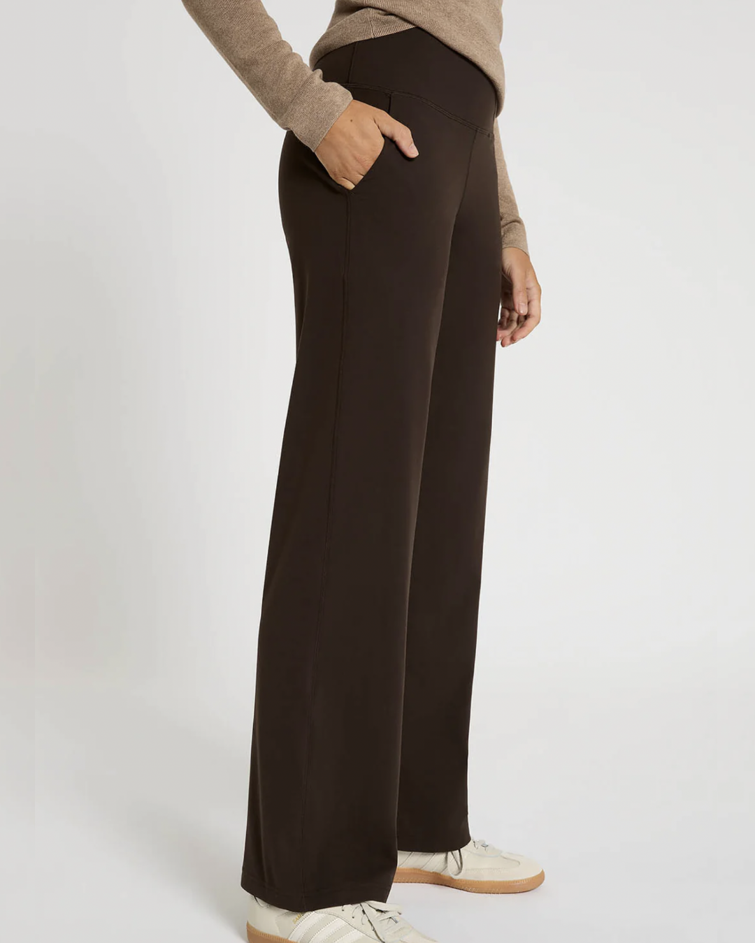 In Motion Wide Leg Pant - Espresso Activewear by Nimble - Prae Wellness