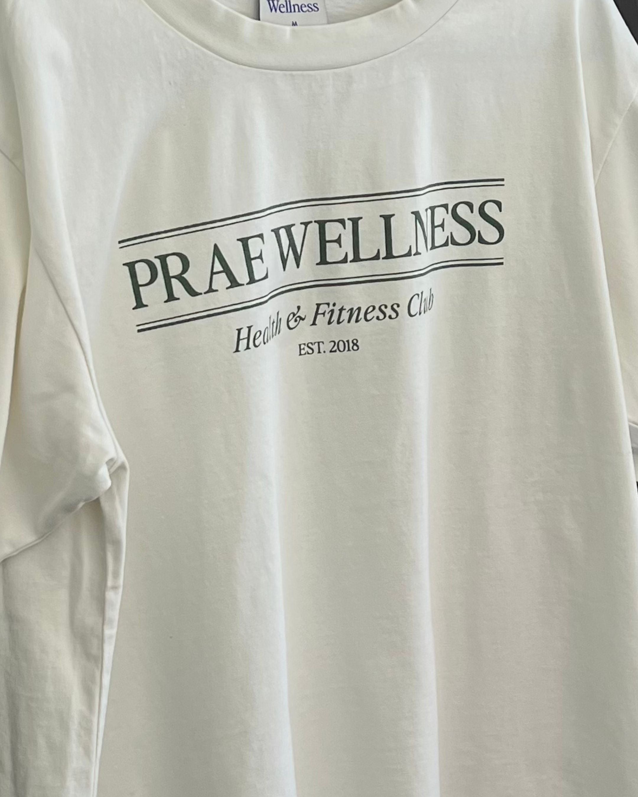 Health &amp; Fitness Club T-Shirt – Cream / Green Tees by Prae Wellness - Prae Wellness