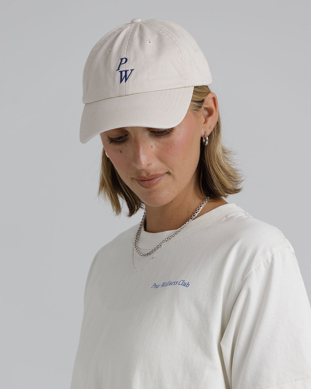 PW Cap – Beige / Royal Blue Hats by Prae Wellness - Prae Store