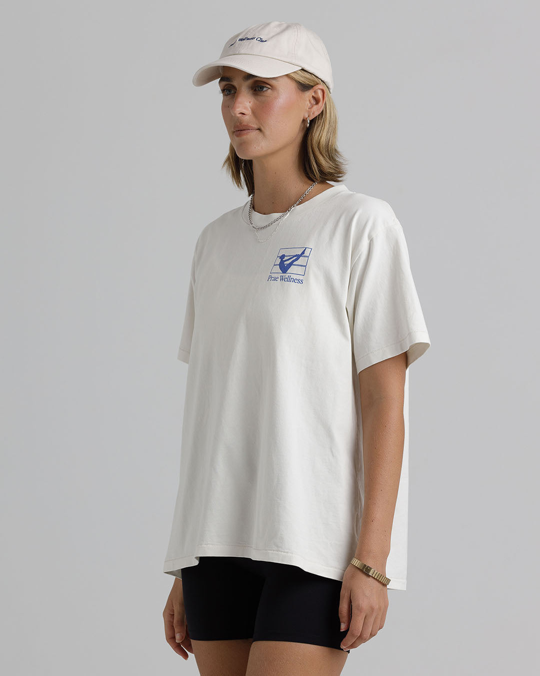 Movement T-Shirt – Cream / Royal Blue General by Prae Wellness - Prae Store