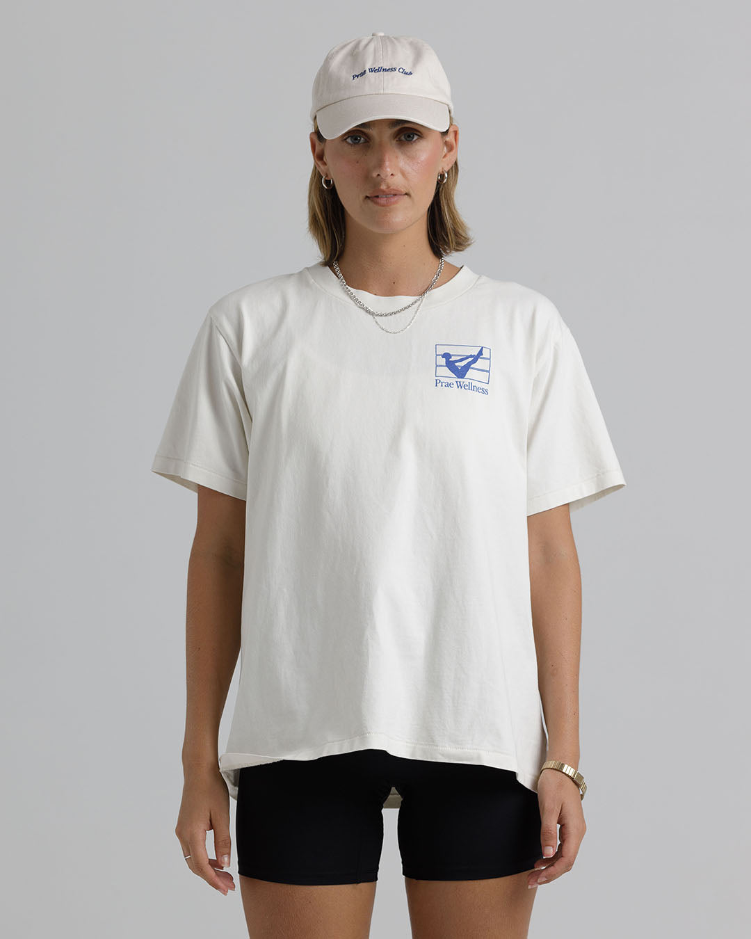 Movement T-Shirt – Cream / Royal Blue General by Prae Wellness - Prae Store