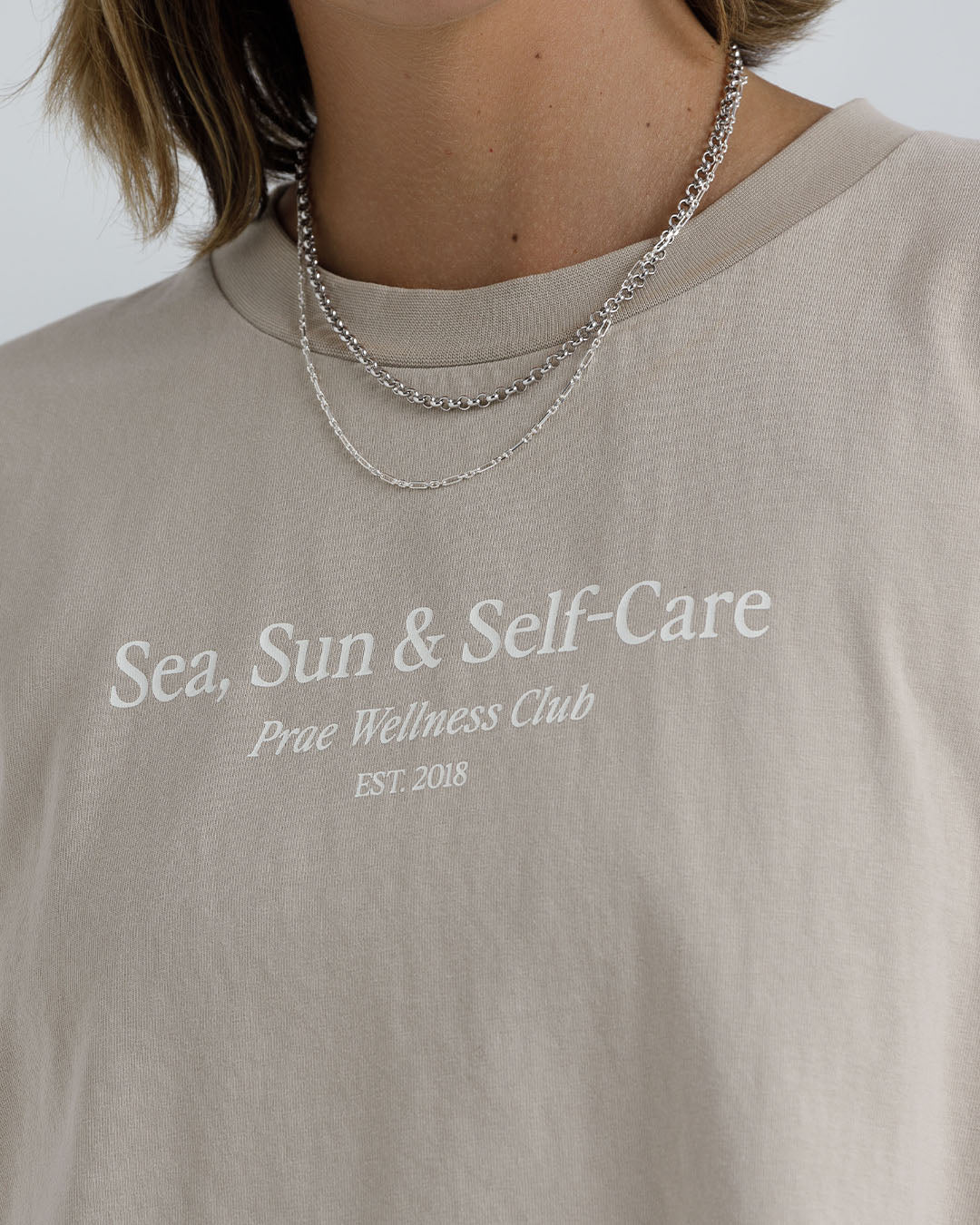 Sun Sea and Self Care T-Shirt – Beige Tees by Prae Wellness - Prae Store