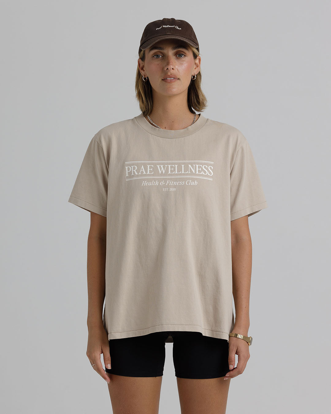 Health &amp; Fitness Club T-Shirt – Beige Tees by Prae Wellness - Prae Store