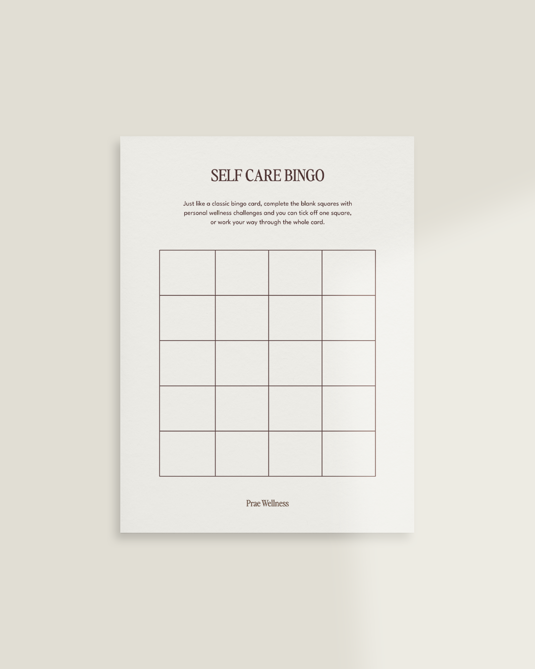 Self-Care Bingo
