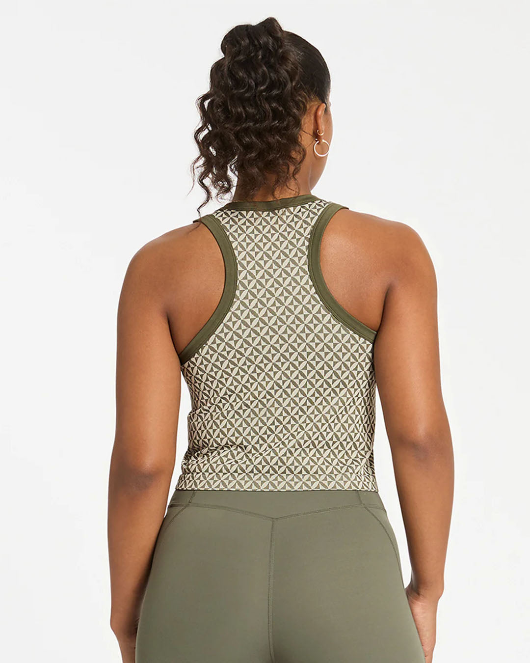 Mindful Knit Top - Dusty Olive Geo Tanks &amp; Tees by Nimble - Prae Store