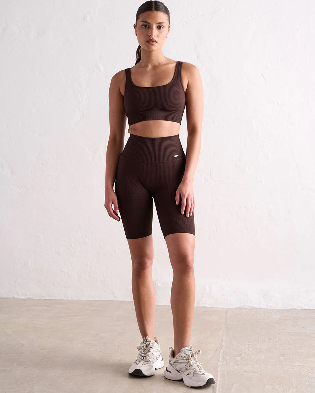 Cacao Ribbed Seamless Bra Sports Bras &amp; Crops by Aim&#39;n - Prae Store