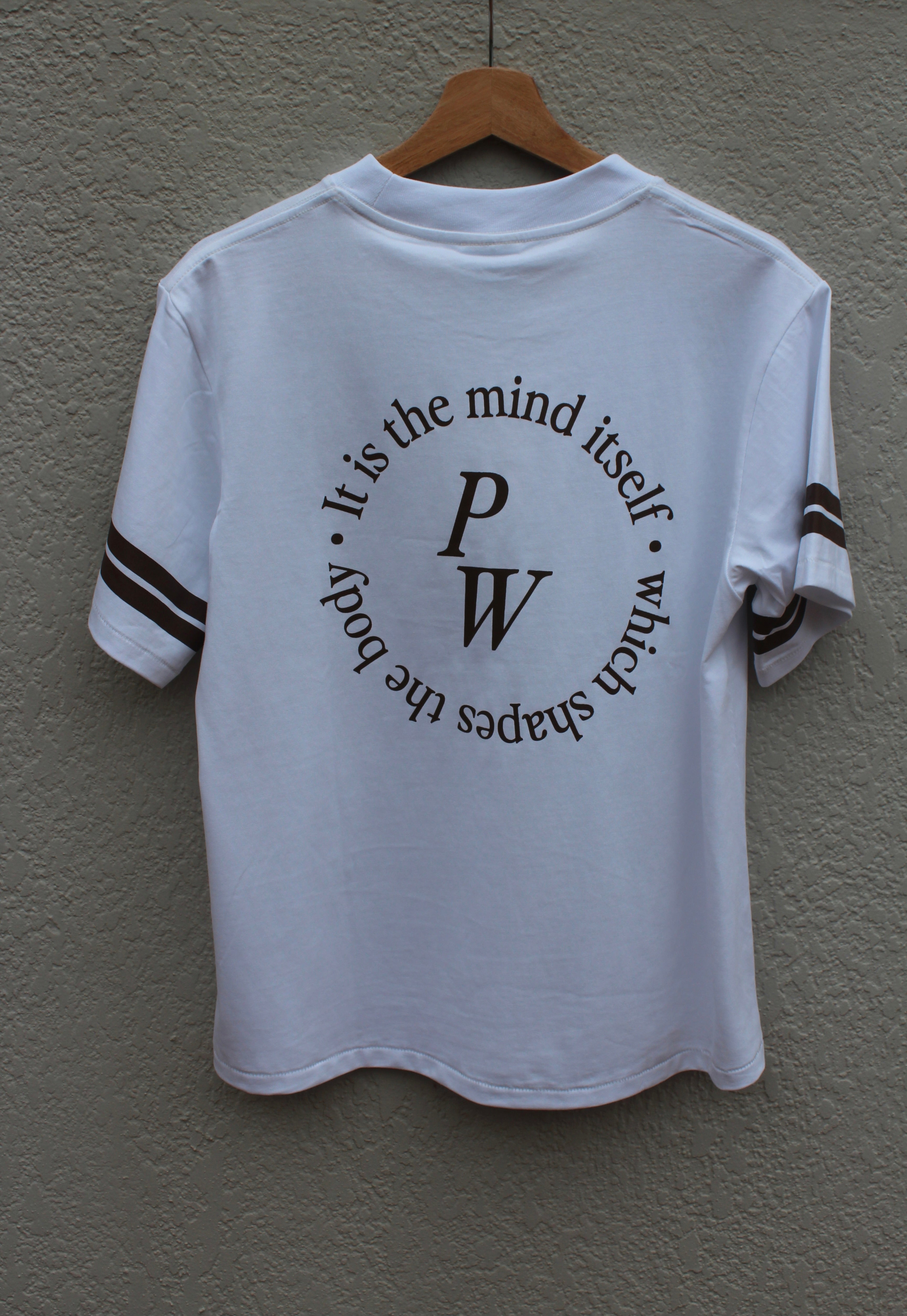 Philosophy T-Shirt – White / Chocolate Brown