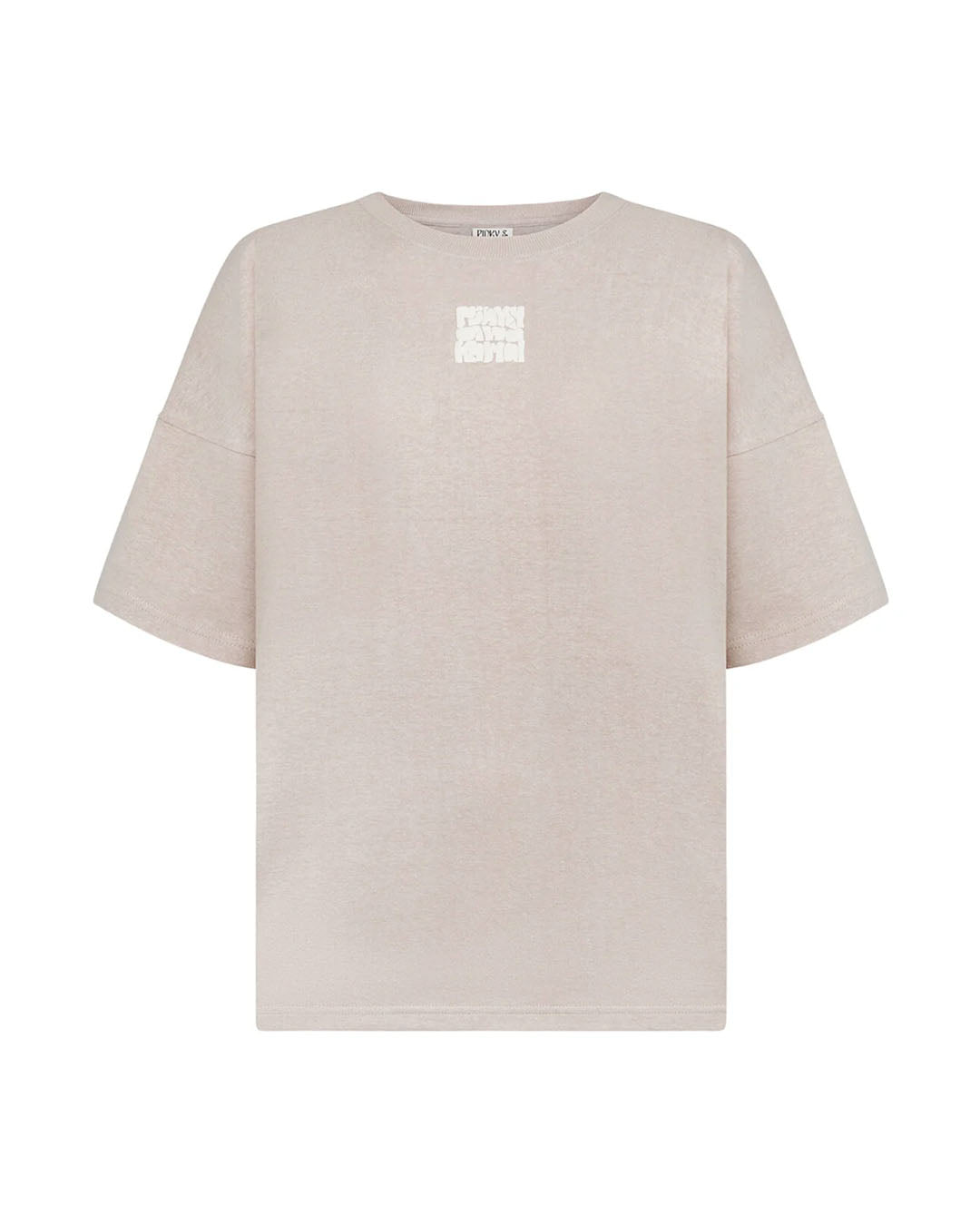 Oversized Hemp Bubble Logo T-Shirt - Sand Activewear by Pinky &amp; Kamal - Prae Store