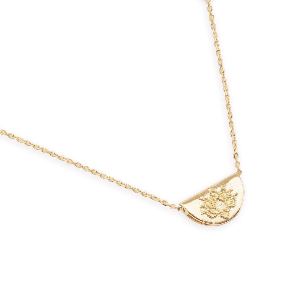 14k Gold Mini Lotus Necklace - Prae Store