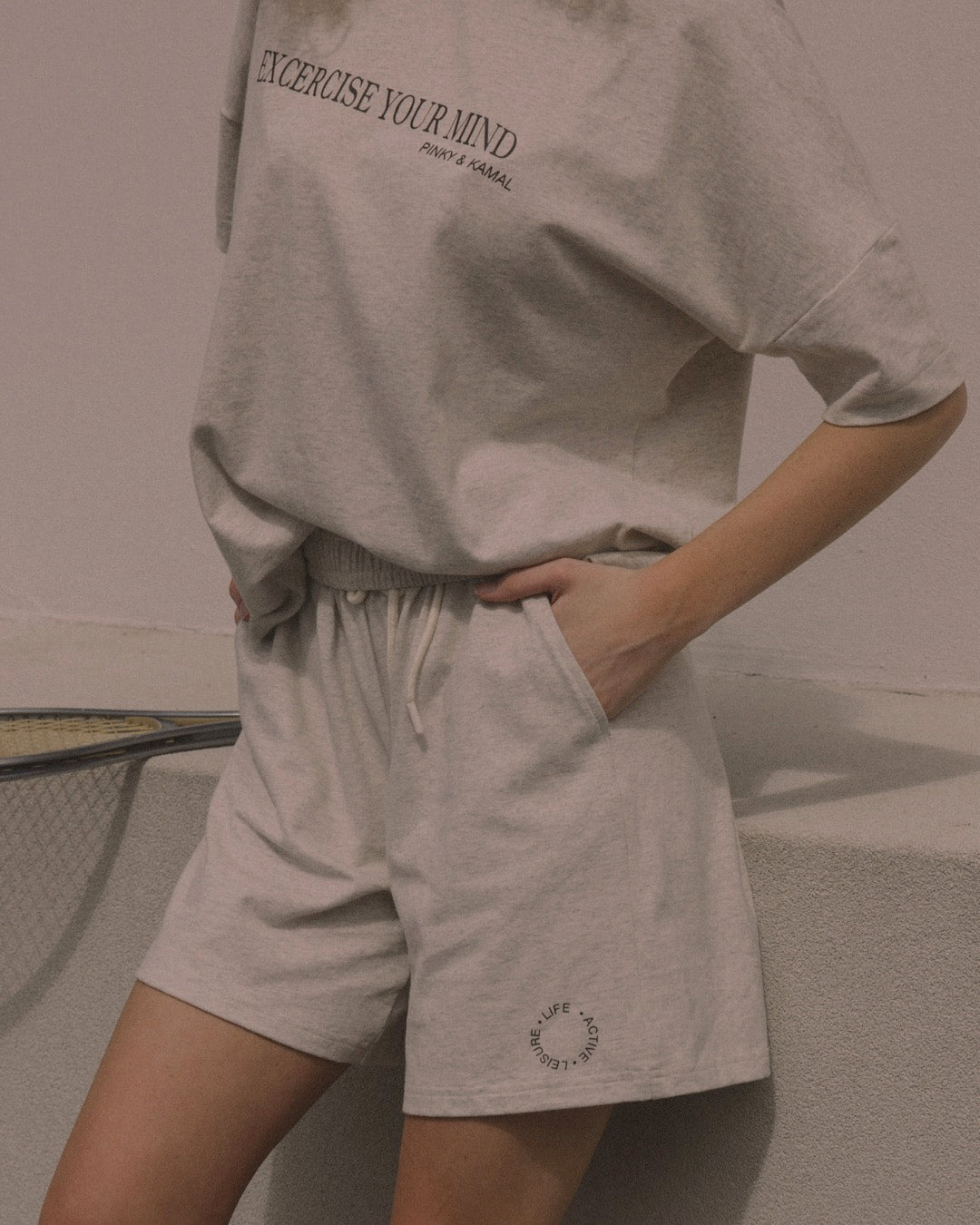 Sport Short - Grey Marle Shorts by Pinky &amp; Kamal - Prae Store