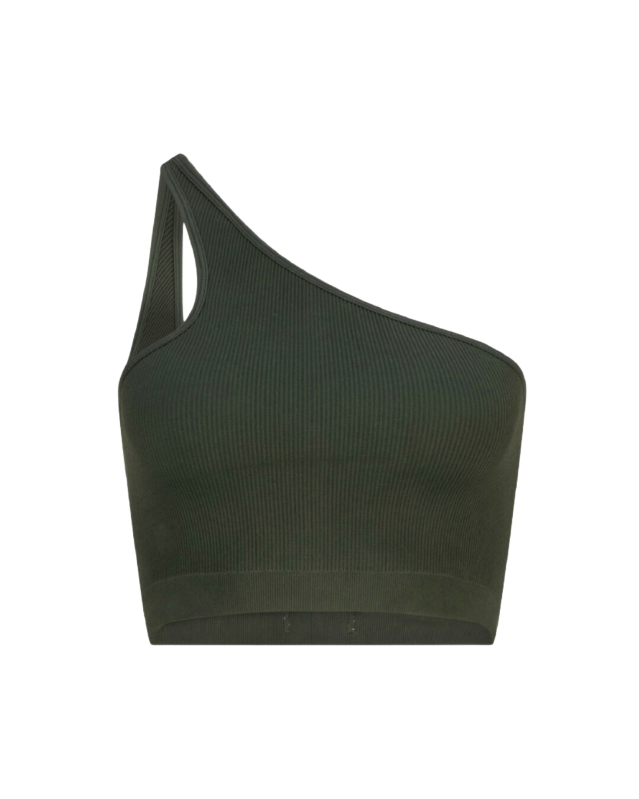 Asymmetric One Shoulder Crop - Forest Sports Bras &amp; Crops by Pinky &amp; Kamal - Prae Store