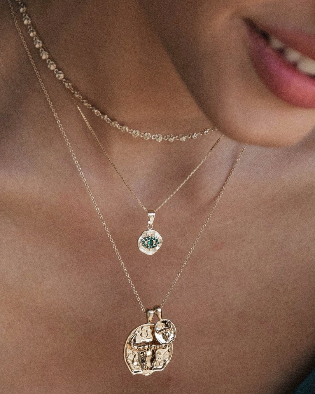 Emerald Evil Eye Necklace - Prae Store
