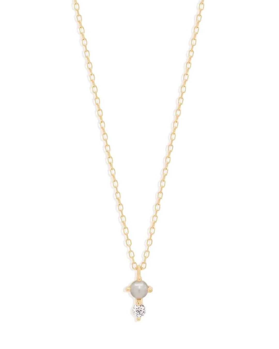 14k Gold Light of the Moon Diamond Necklace - Prae Store