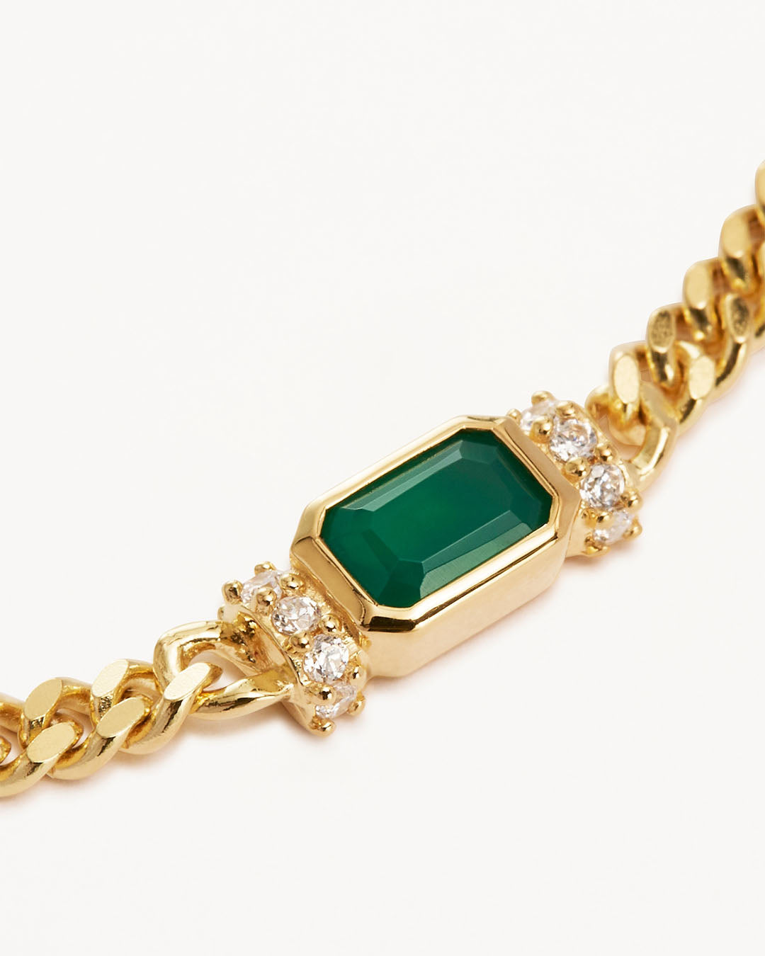 Gold Strength Within Green Onyx Curb Choker Jewellery by By Charlotte - Prae Store
